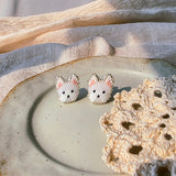 West highland terrier stud earrings front