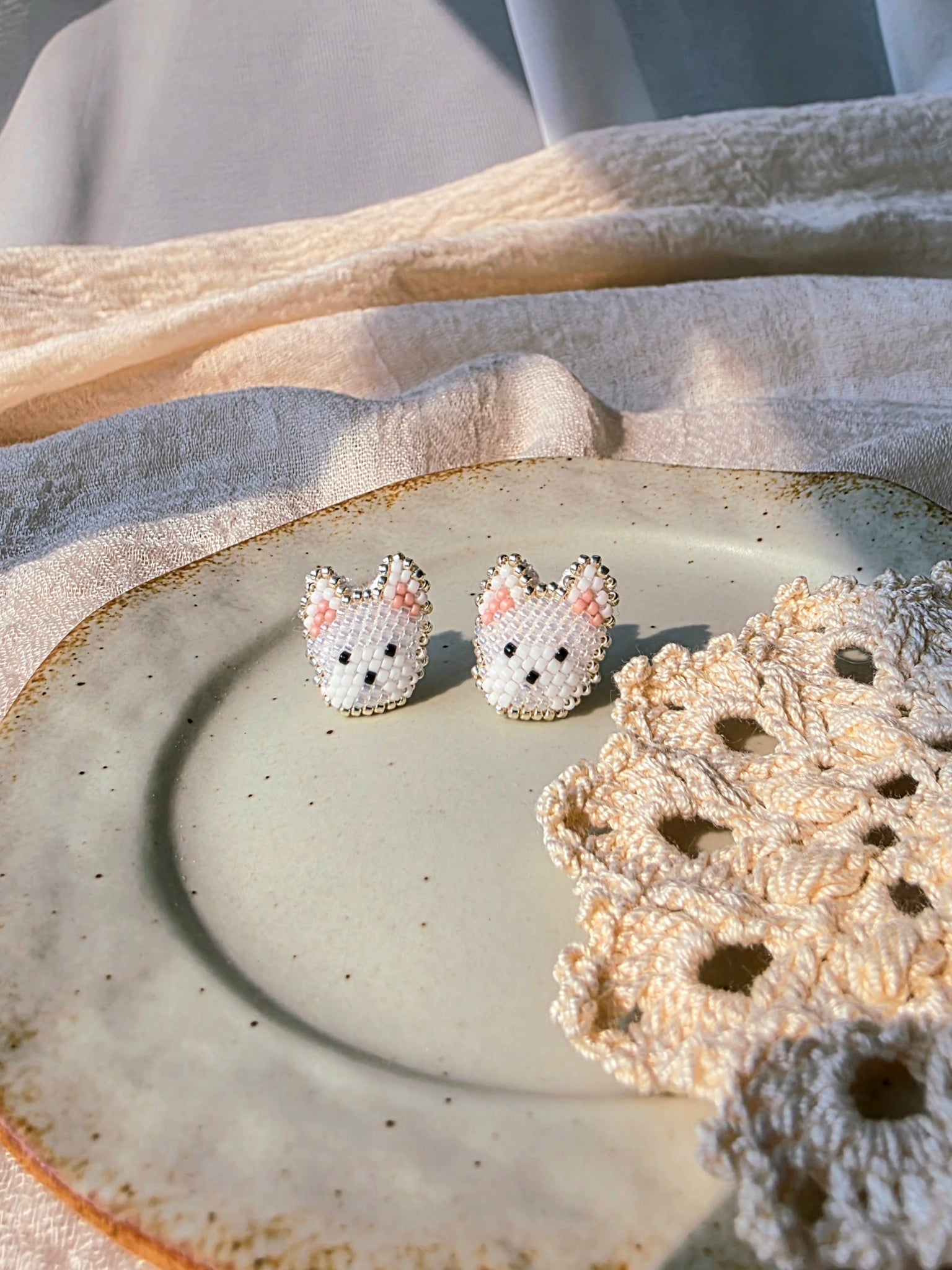 West highland terrier stud earrings front