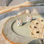 West highland terrier stud earrings left