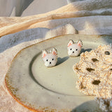West highland terrier stud earrings left