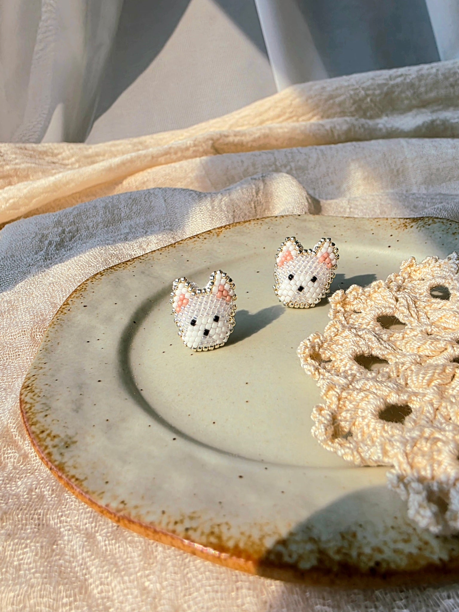 West highland terrier stud earrings left