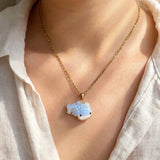 Whale shark necklace on model