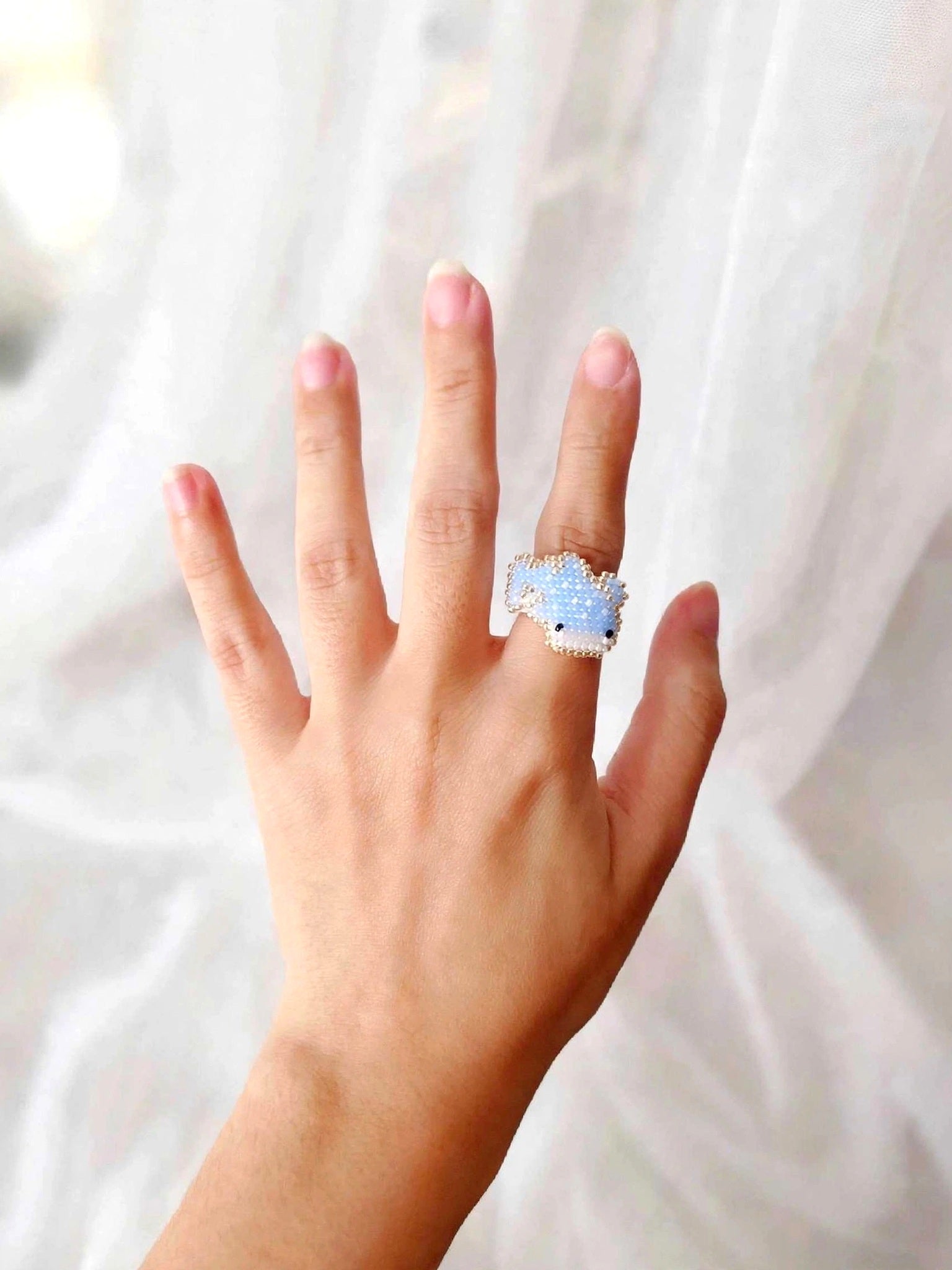 Whale shark ring on model