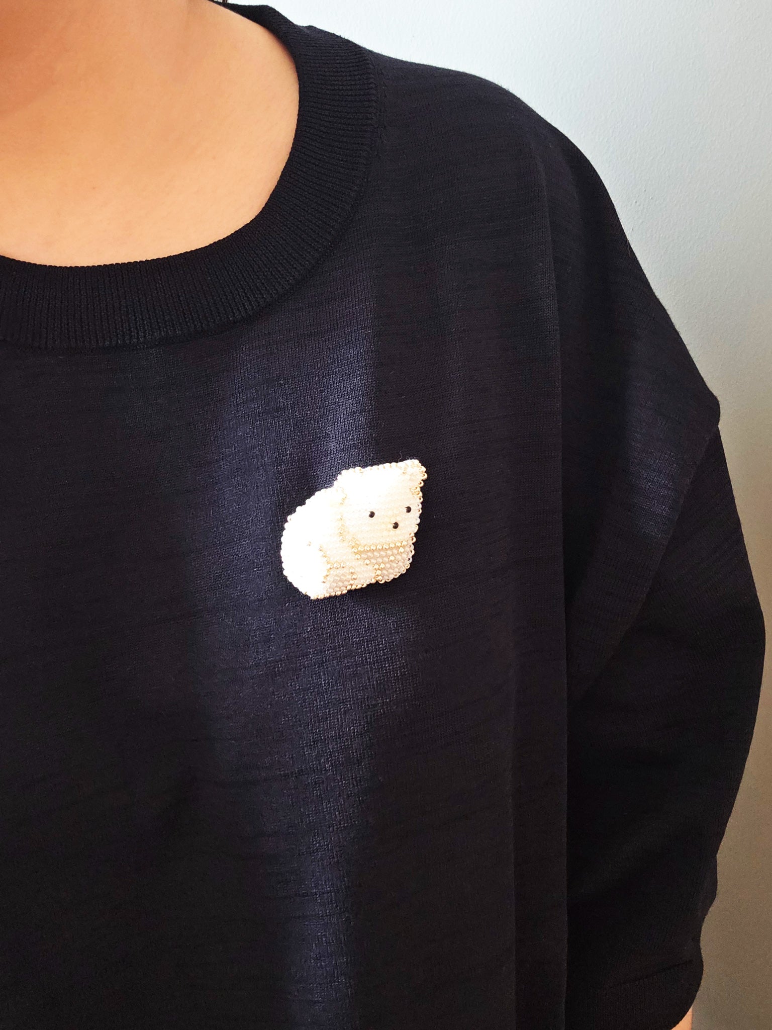 White Bear Loaf Brooch Pin Model