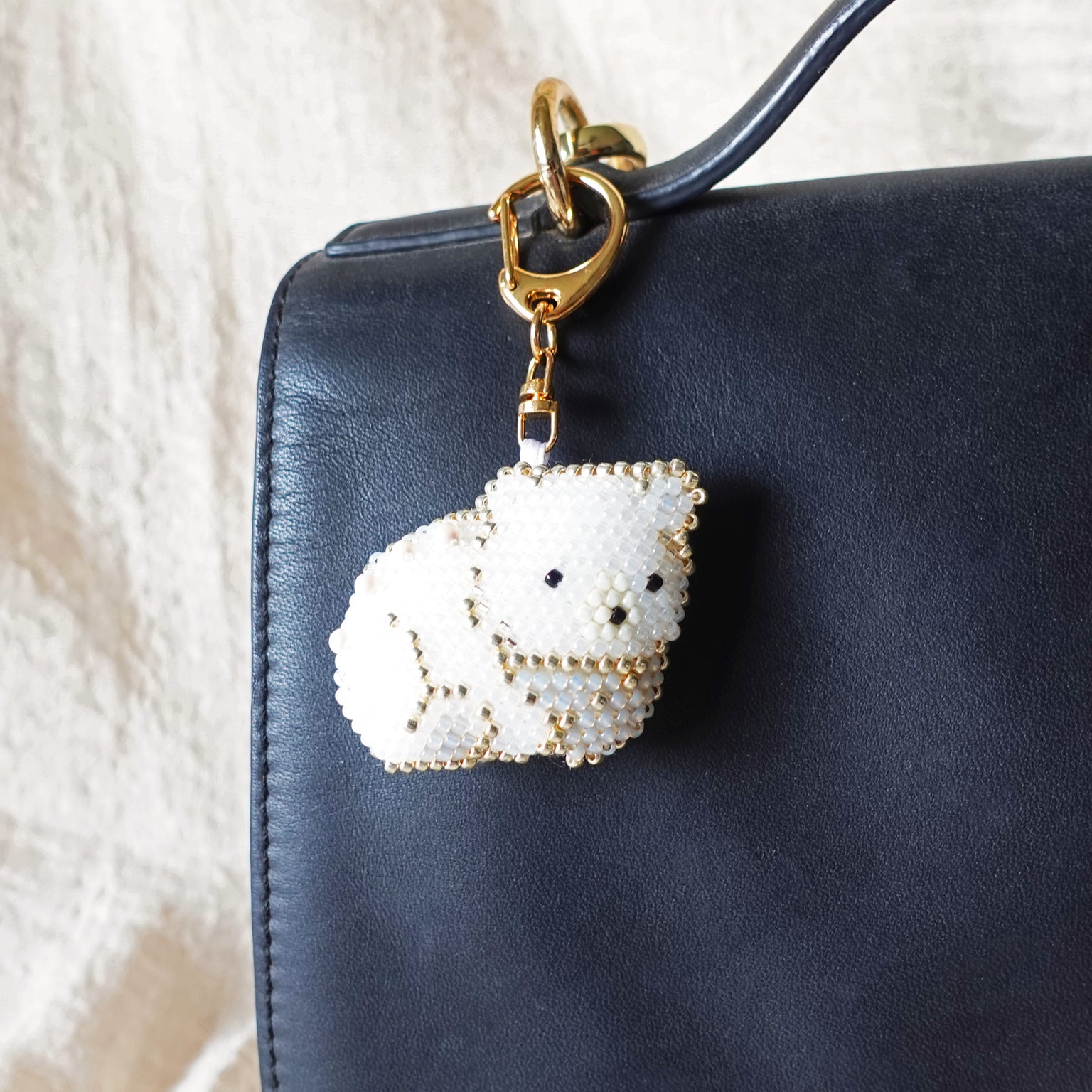 White Bear Loaf Charm Bag Right