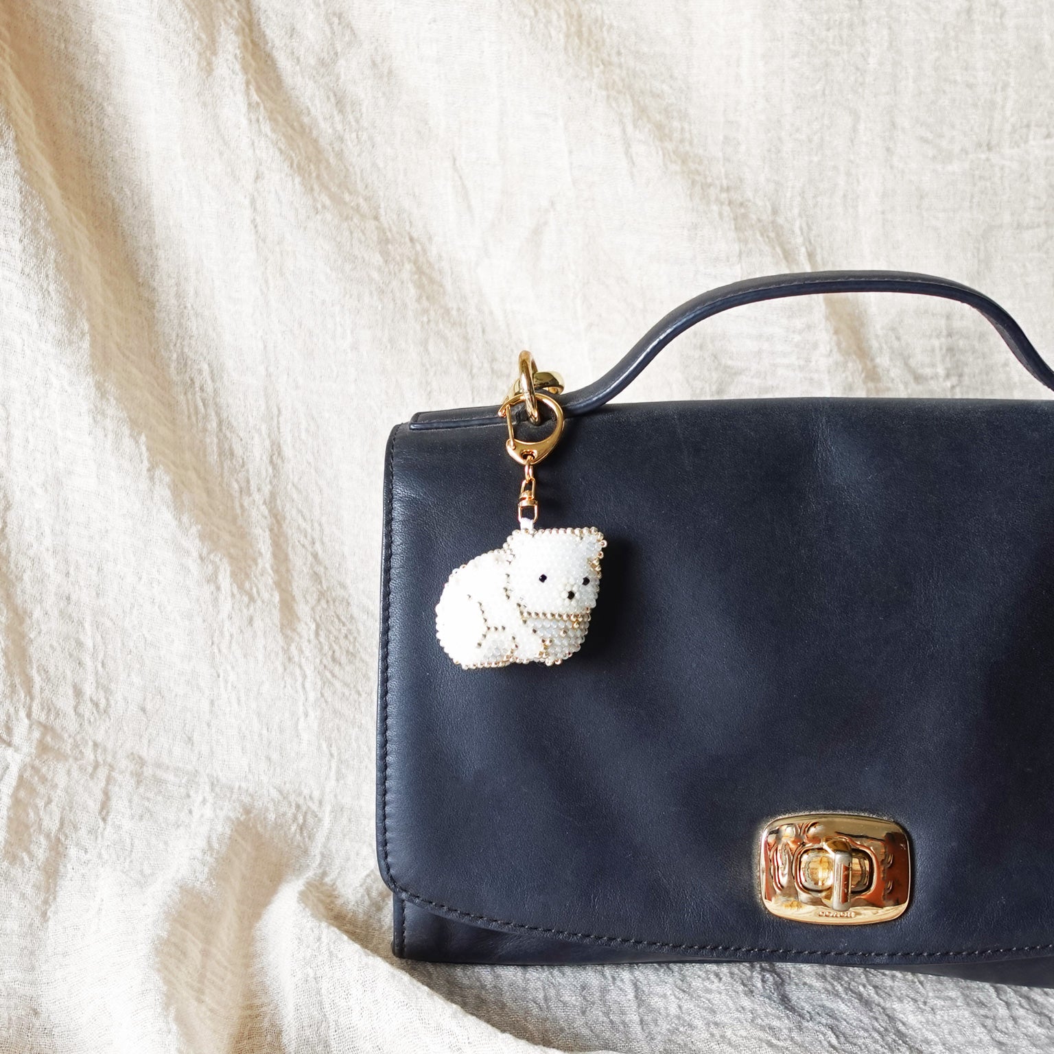 White Bear Loaf Charm Bag