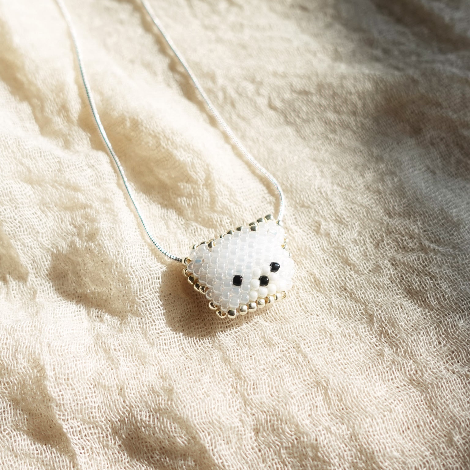White Bear Necklace Left