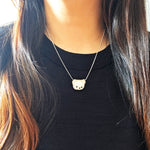 White Bear Necklace Model