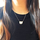 White Bear Necklace Model