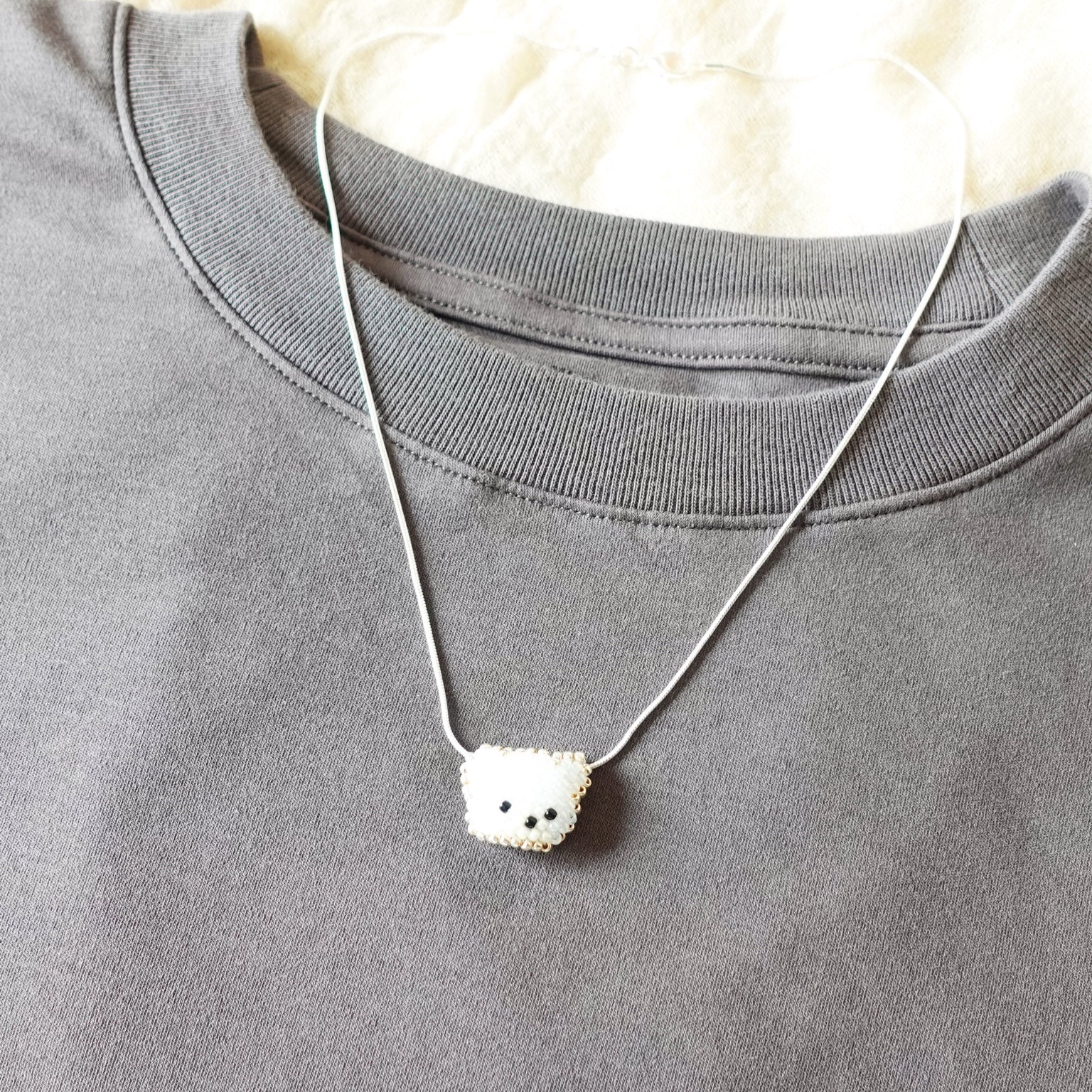 White Bear Necklace Shirt Front