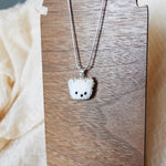 White Bear Pendant Necklace Display