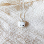 White Bear Pendant Necklace Front