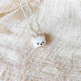 White Bear Pendant Necklace Left