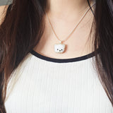 White Bear Pendant Necklace Model
