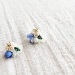 Wildpetal Stud Earrings in Blue Right Front