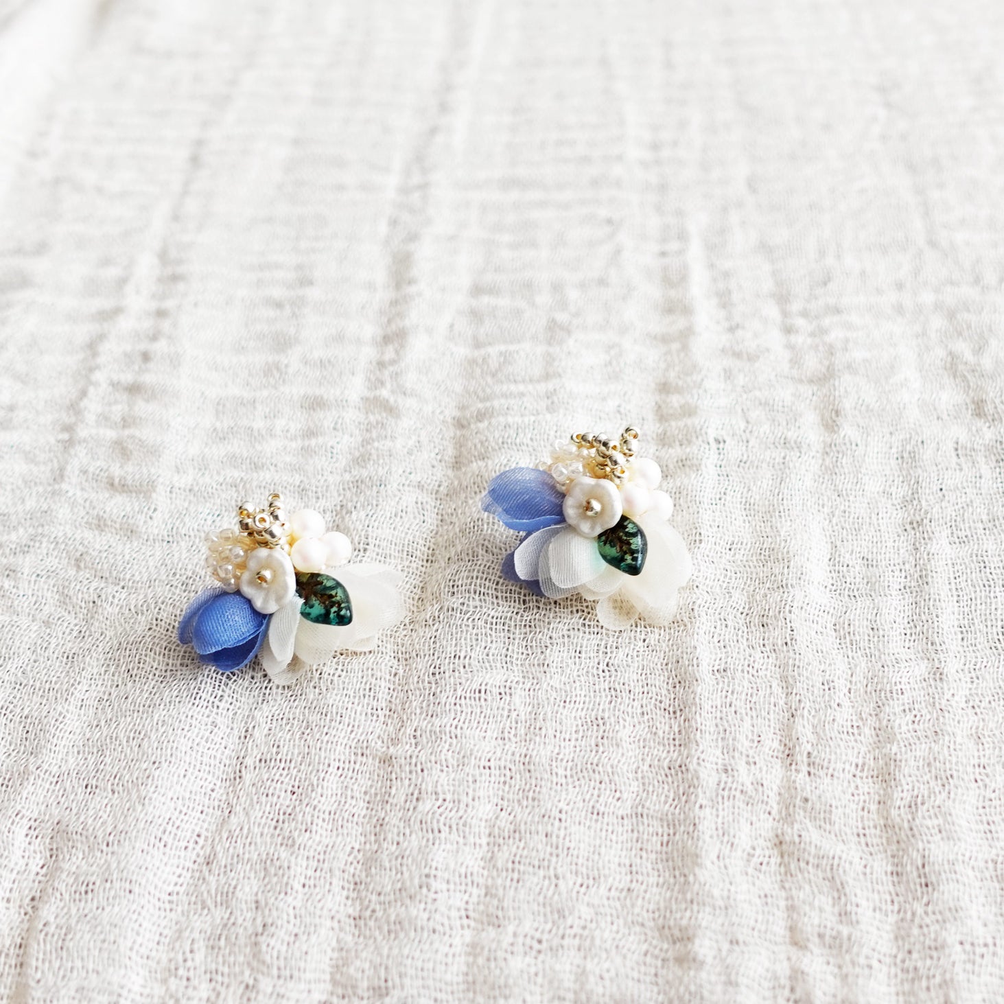 Wildpetal Stud Earrings in Blue Right Right