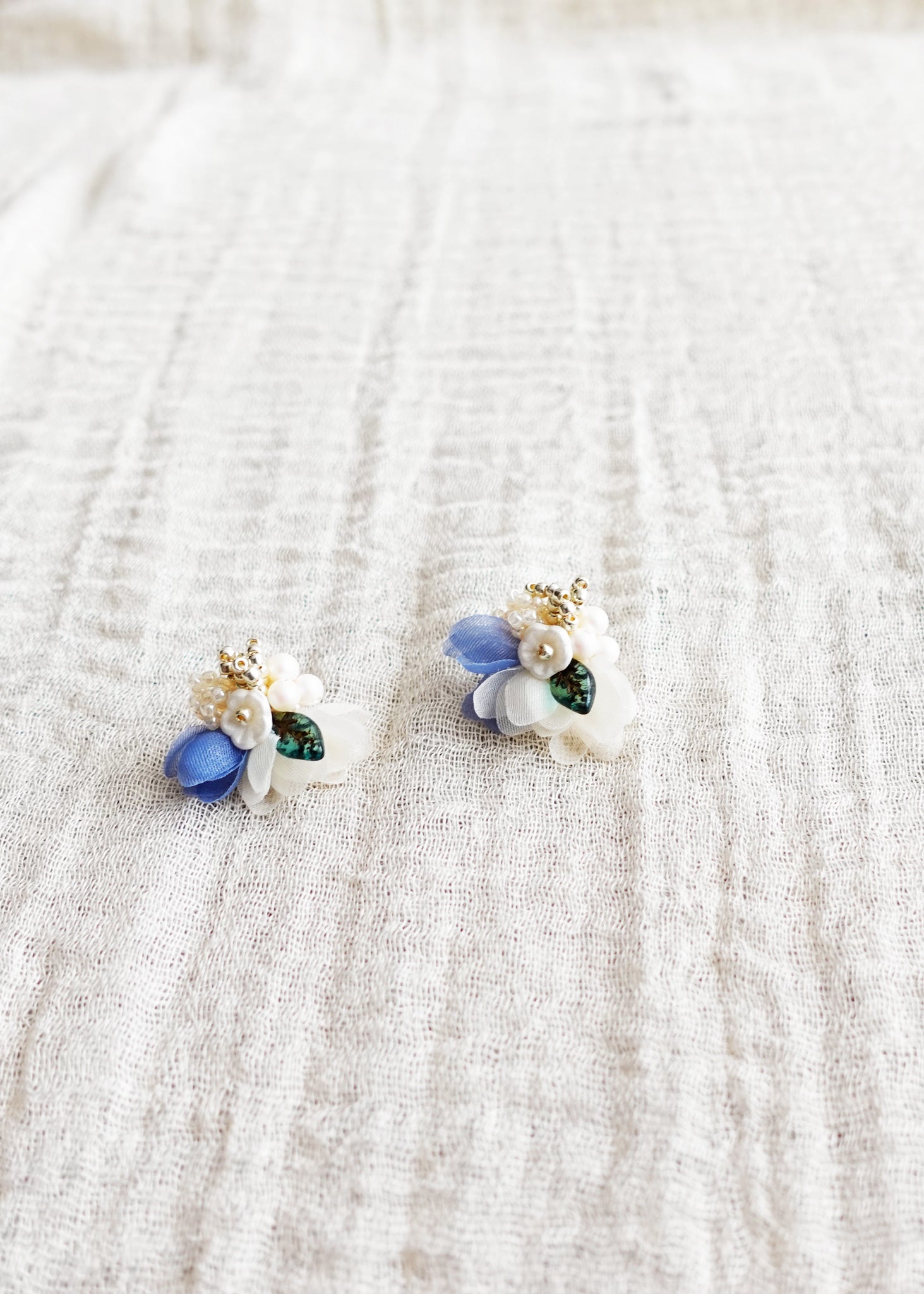 Wildpetal Stud Earrings in Blue Right Right