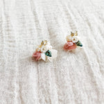 Wildpetal Stud Earrings in Brown Left Front