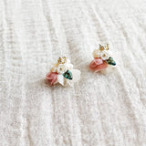 Wildpetal Stud Earrings in Brown Left Front