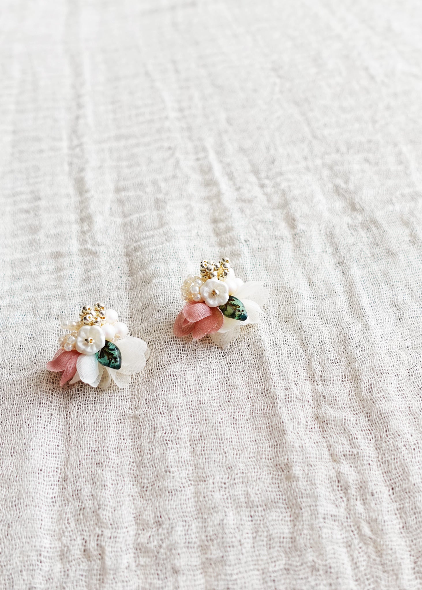 Wildpetal Stud Earrings in Brown Right Front