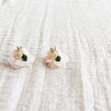 Wildpetal Stud Earrings in Pink Front 2