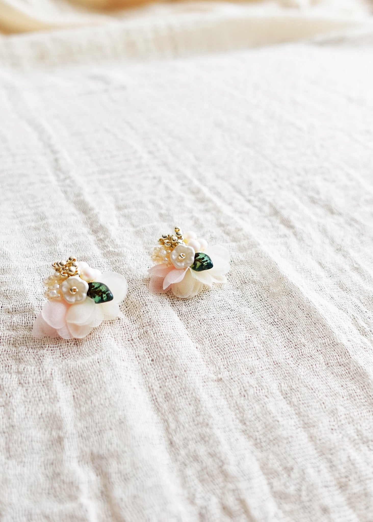 Wildpetal Stud Earrings in Pink Front