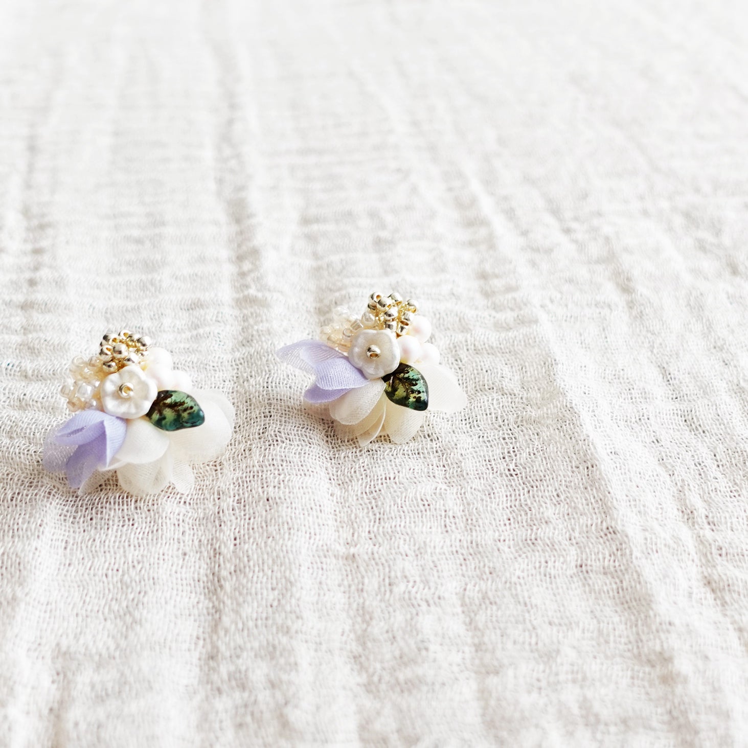Wildpetal Stud Earrings in Purple Right Front