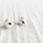 Wildpetal Stud Earrings in Purple Right Front