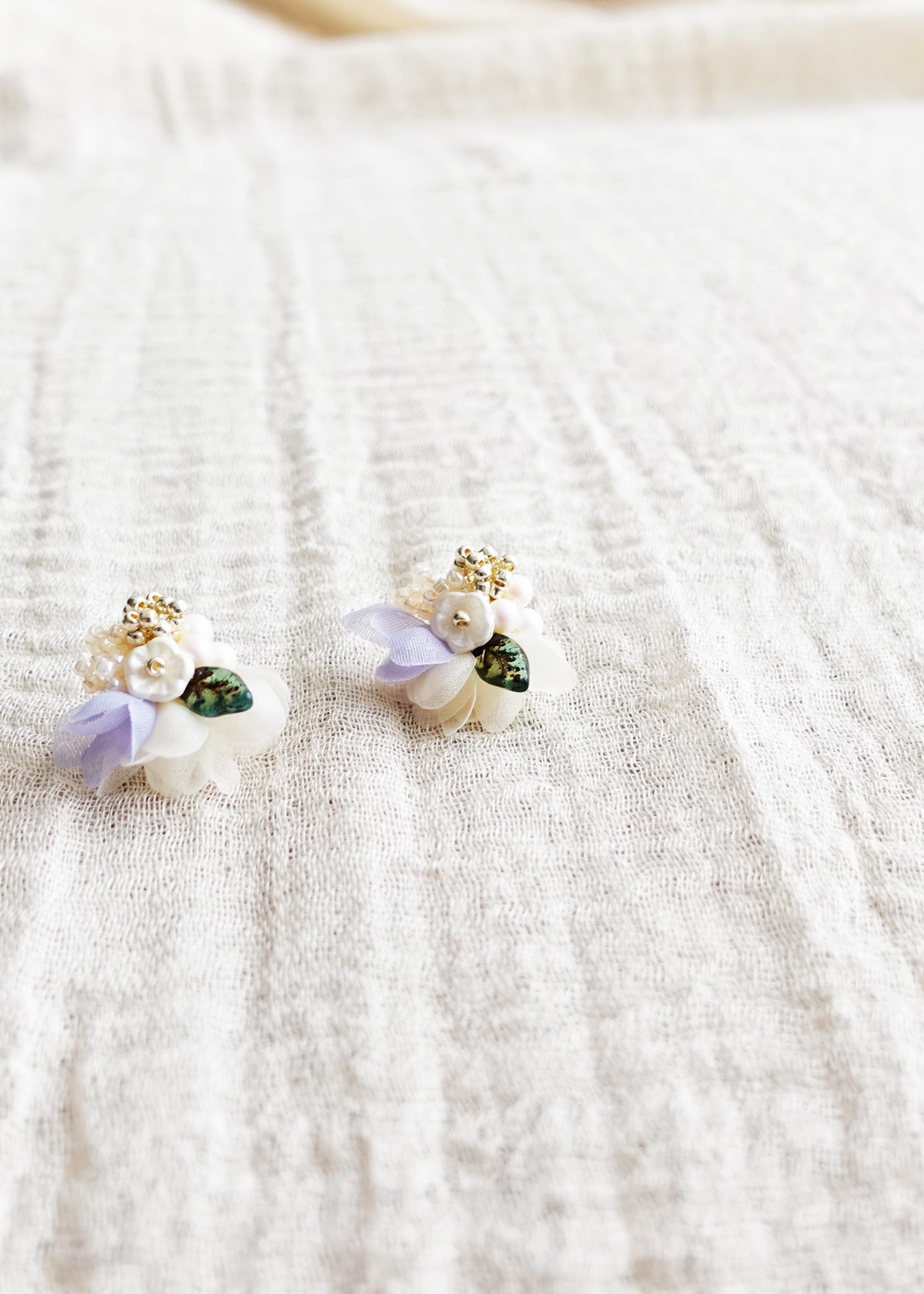 Wildpetal Stud Earrings in Purple Right Front