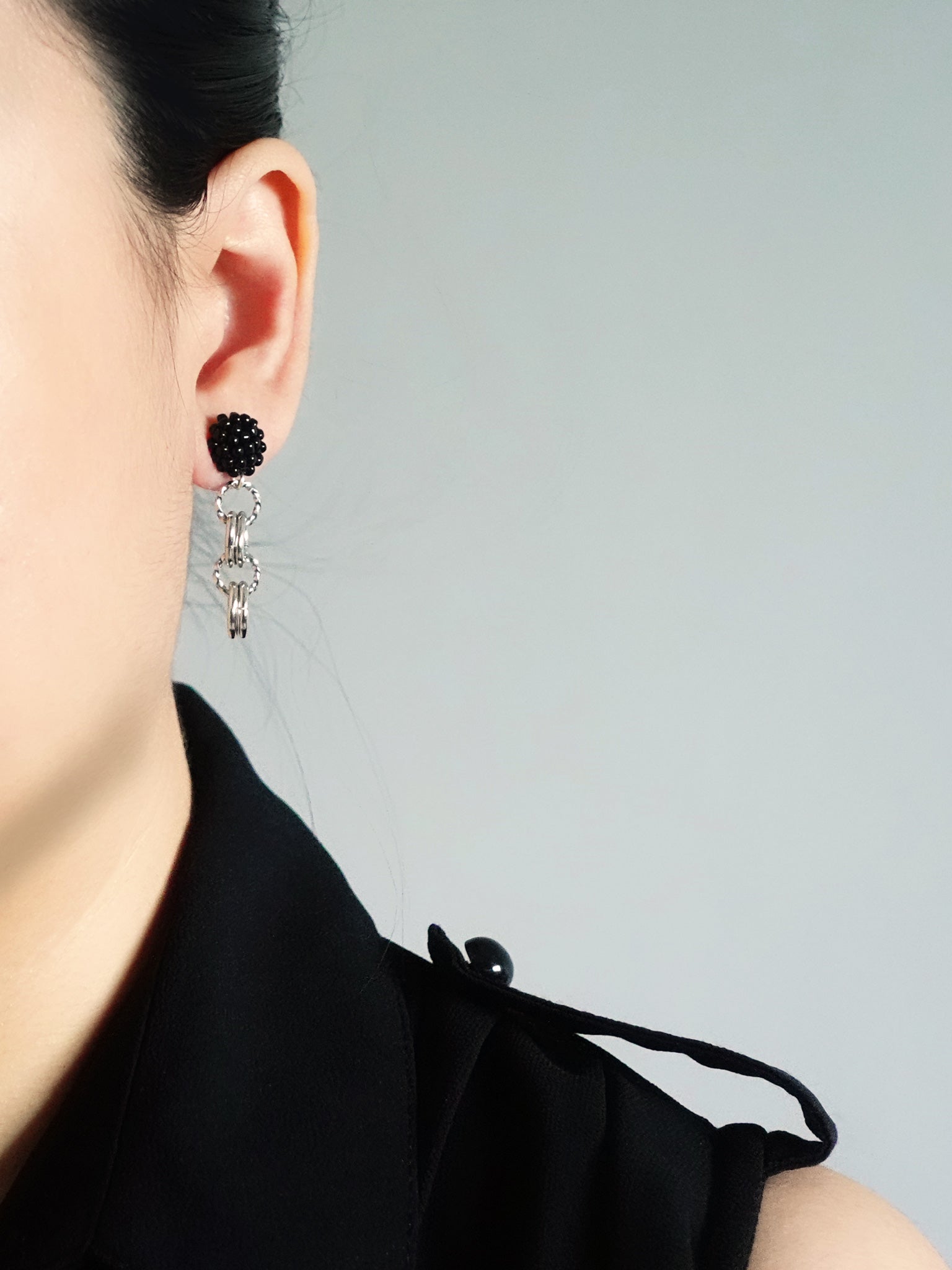 Xanthia Earrings in Black Model