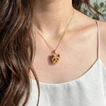 Yorkshire terrier necklace on model