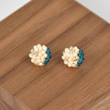 Aubrey Studs in Teal Front