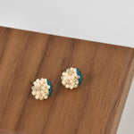 Aubrey Studs in Teal Right