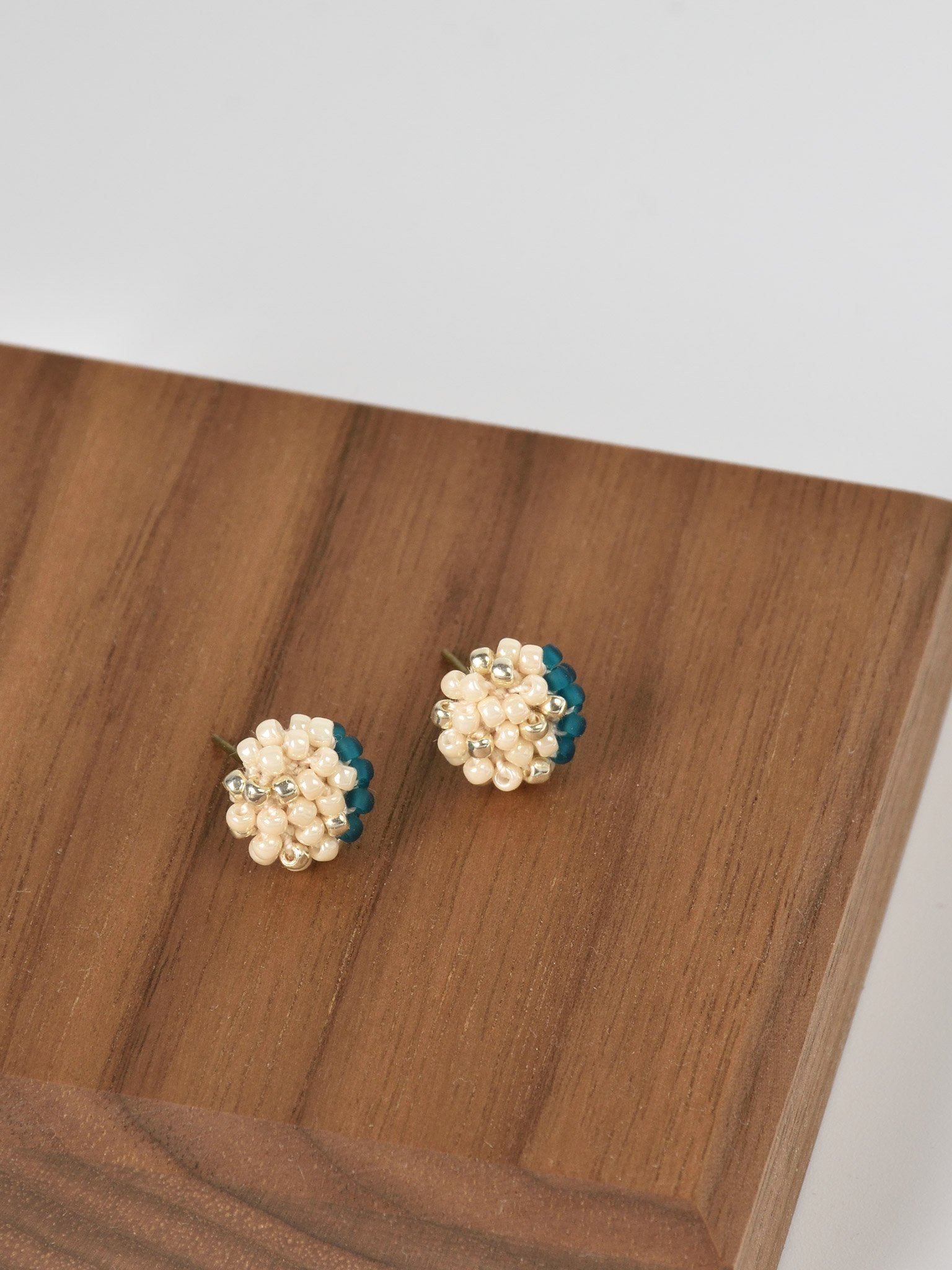 Aubrey Studs in Teal Right