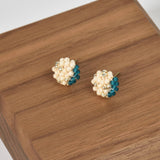 Aubrey Studs in Teal Left