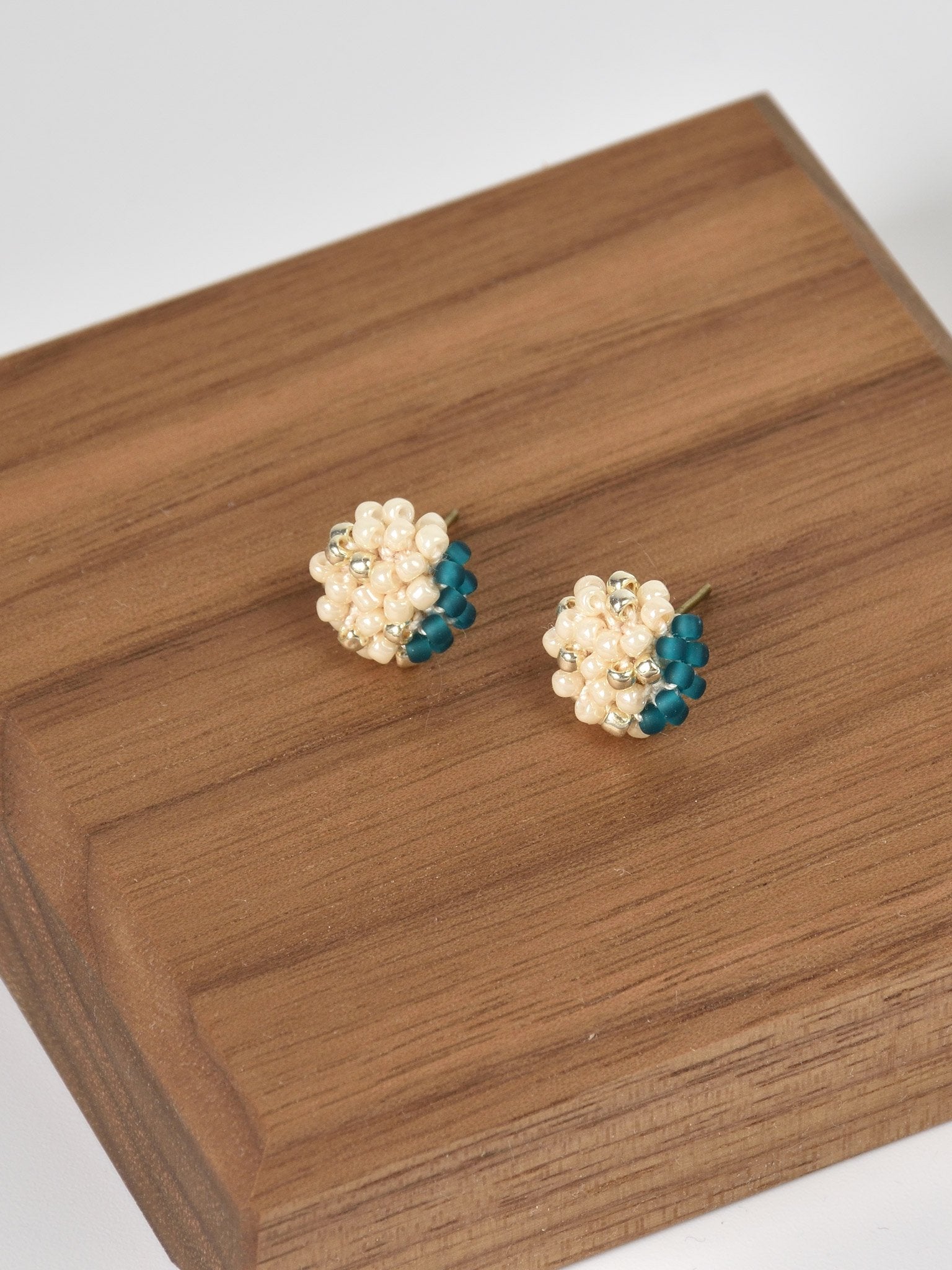 Aubrey Studs in Teal Left