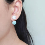 Abigail Earrings in Blue Model