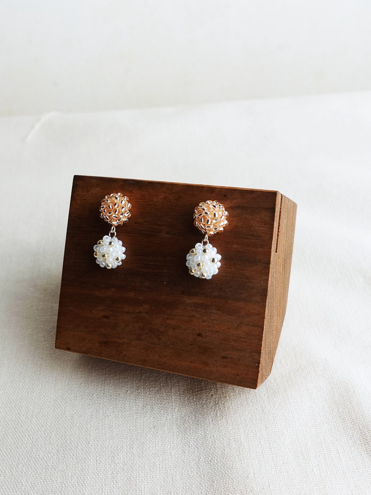 Abigail Earrings in Champagne Pink Display Right