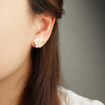 Anastasia Stud Earrings in Ivory Model