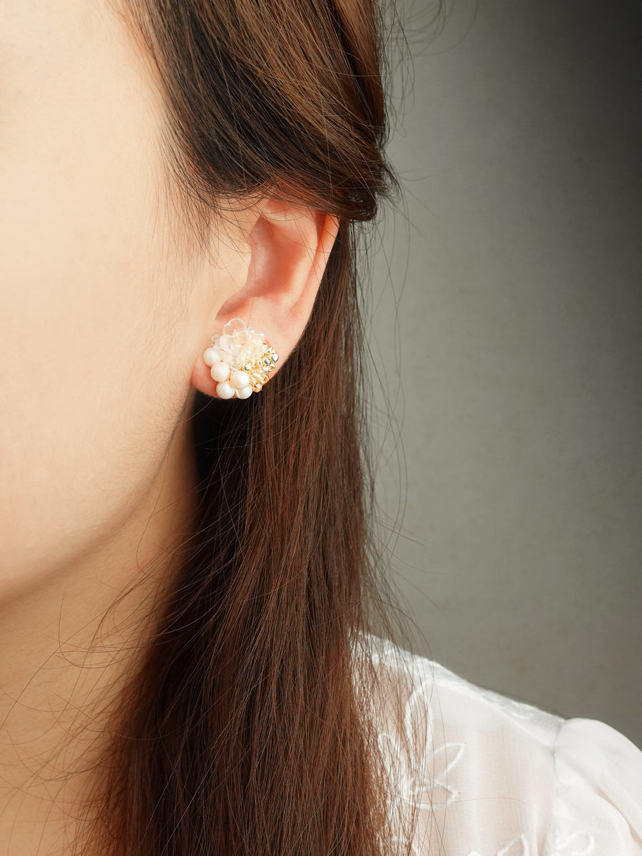 Anastasia Stud Earrings in Ivory Model
