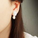 Anna Risa Drop Earrings in Silver Model