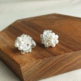Anna Stud Earrings in Silver Display Right