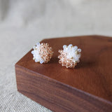 Ariel Duo Stud Earrings in Champagne Pink Display