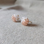 Ariel Duo Stud Earrings in Champagne Pink Front