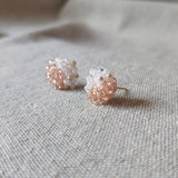 Ariel Duo Stud Earrings in Champagne Pink Front