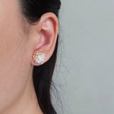 Ariel Duo Stud Earrings in Champagne Pink Model