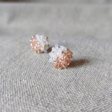 Ariel Duo Stud Earrings in Champagne Pink Single