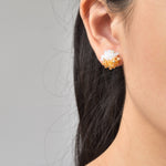 Ariel Duo Stud Earrings in Topaz Model