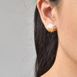 Ariel Duo Stud Earrings in Topaz Model