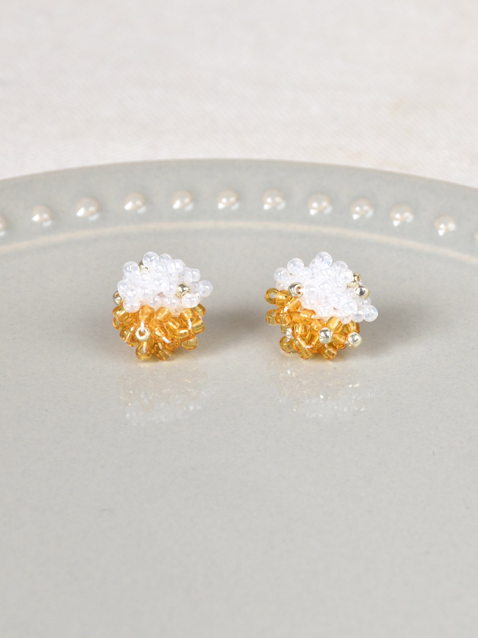 Ariel Duo Stud Earrings in Topaz Plate